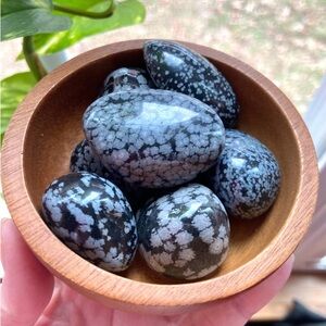 Snowflake Obsidian Crystal Tumbled & Polished Stone. Protections & Meditation
